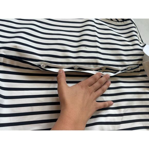 Ralph Lauren Collection Striped Mini Shirt Dress Runway Black White Collared 6 - Picture 15 of 16